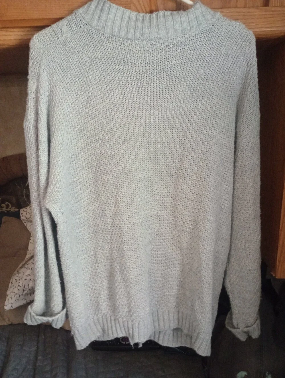 Infinity Raine Light Gray Cable Knit Button Cardigan - Picture 3 of 3